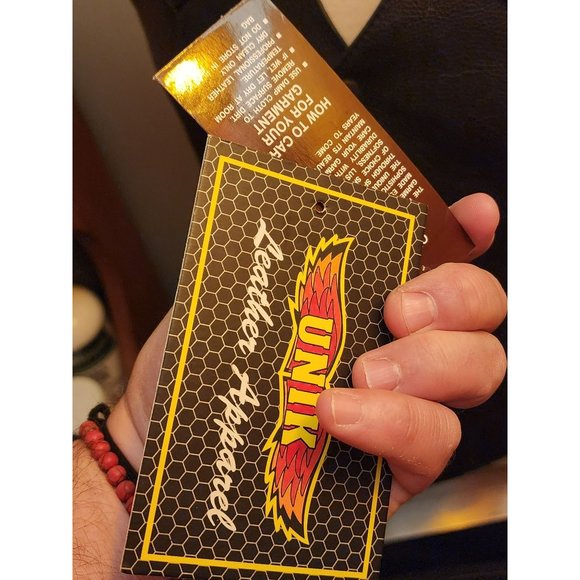 Unik Genuine Leather Motorcycle Vest BNWT Men's size Large - Picture 5 of 6